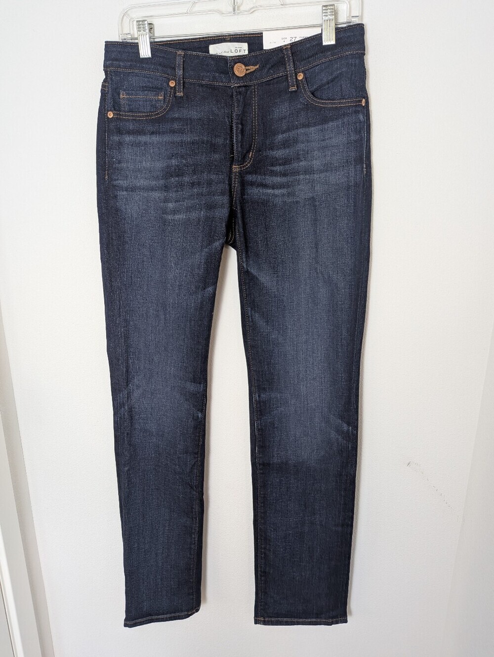 Loft Jeans Womens Sz 27/4 Blue Denim Straight Mid Rise Curvy Fit NWT